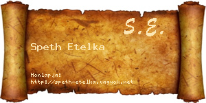Speth Etelka névjegykártya